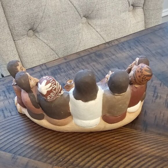 Clay Terra Cotta Pottery Peru Peruvian Jesus Teaching Folk Art Christian - Picture 4 of 5